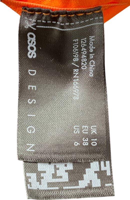 ASOS Orange Tie Side Bikini Set UK 10