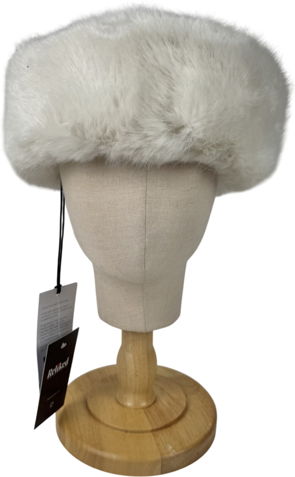 Helen Moore White Faux Fur Huff Headband One Size