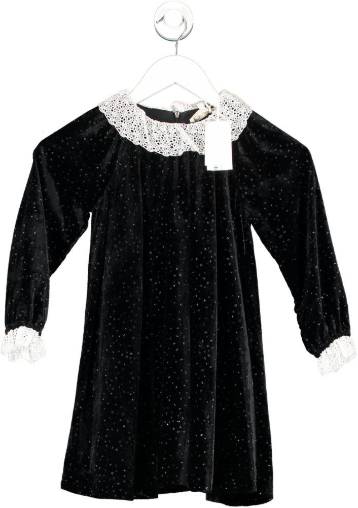 Tartine et Chocolat Black Velvet Trapeze Dress 6 Years