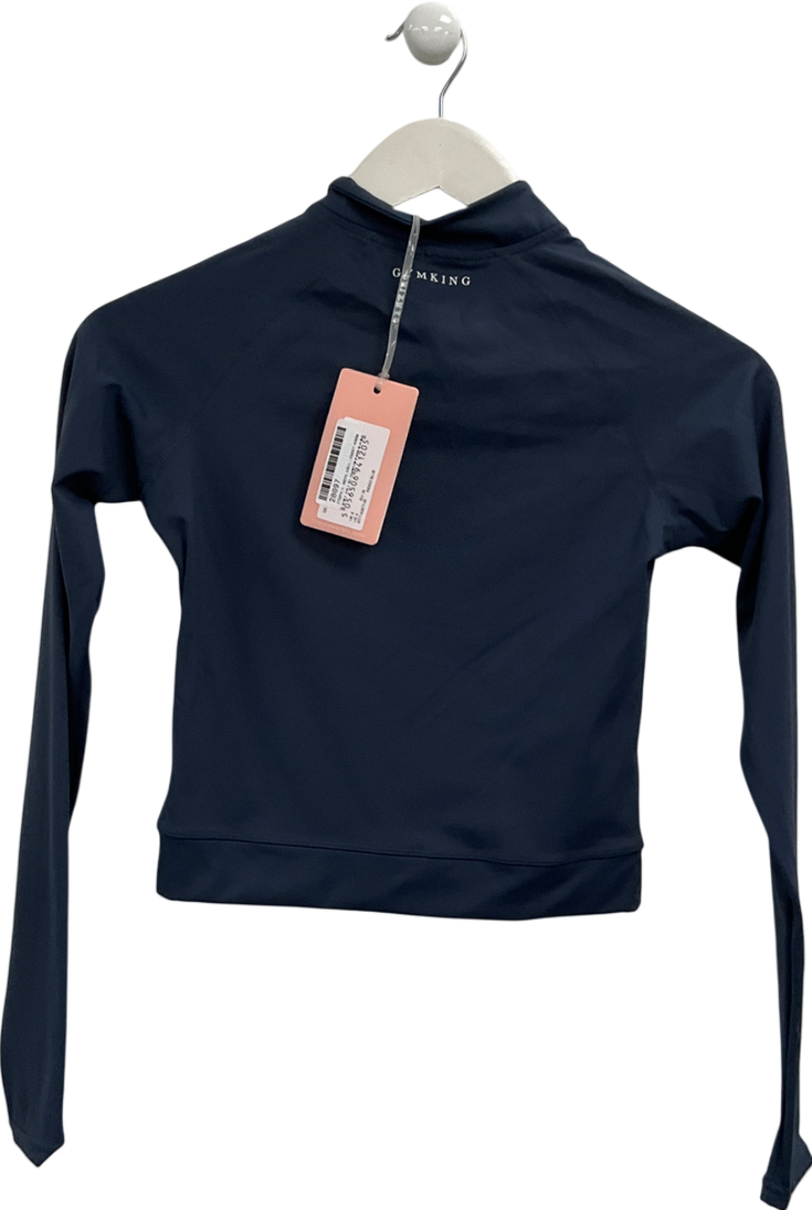 GYM KING Blue 1/4 Zip Funnel UK 8