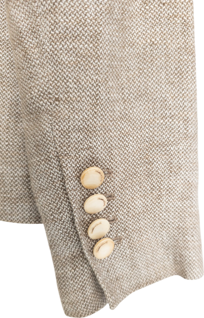 MASSIMO DUTTI Beige Biege Textured Blazer UK 8