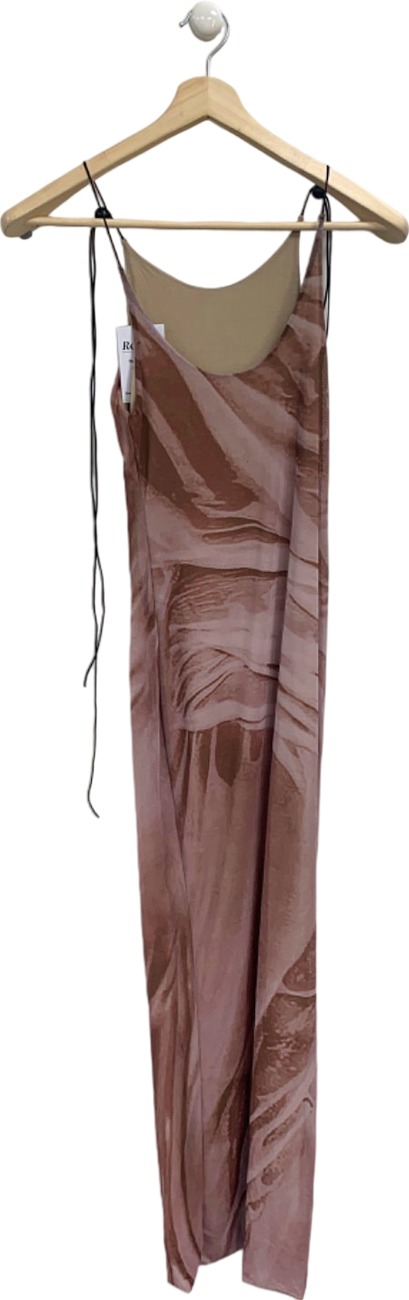 Brown Marble Slip Dress UK S