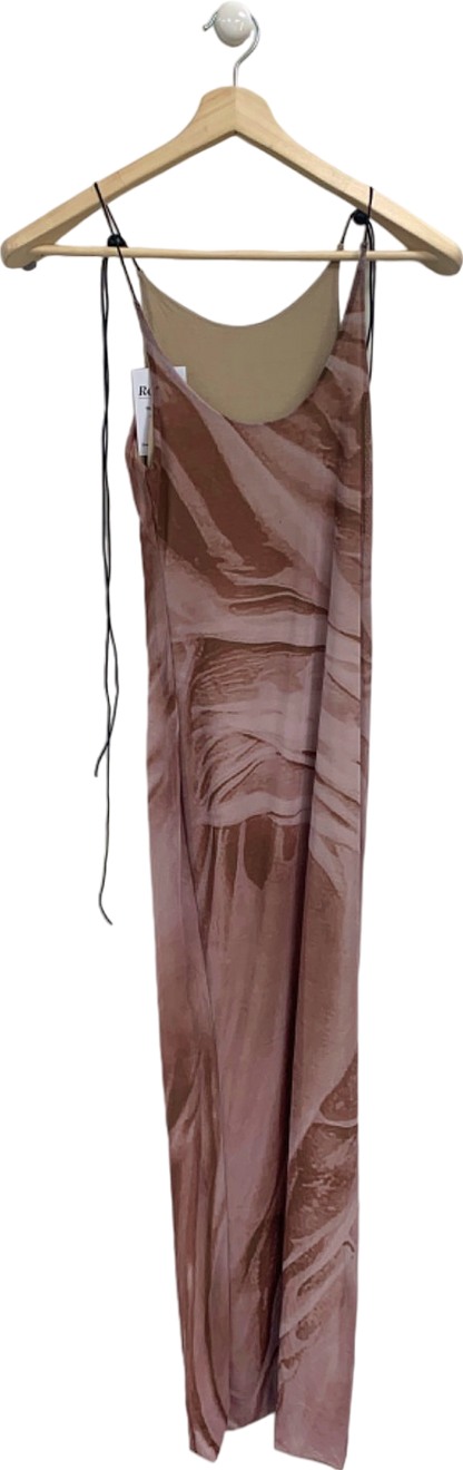 Brown Marble Slip Dress UK S