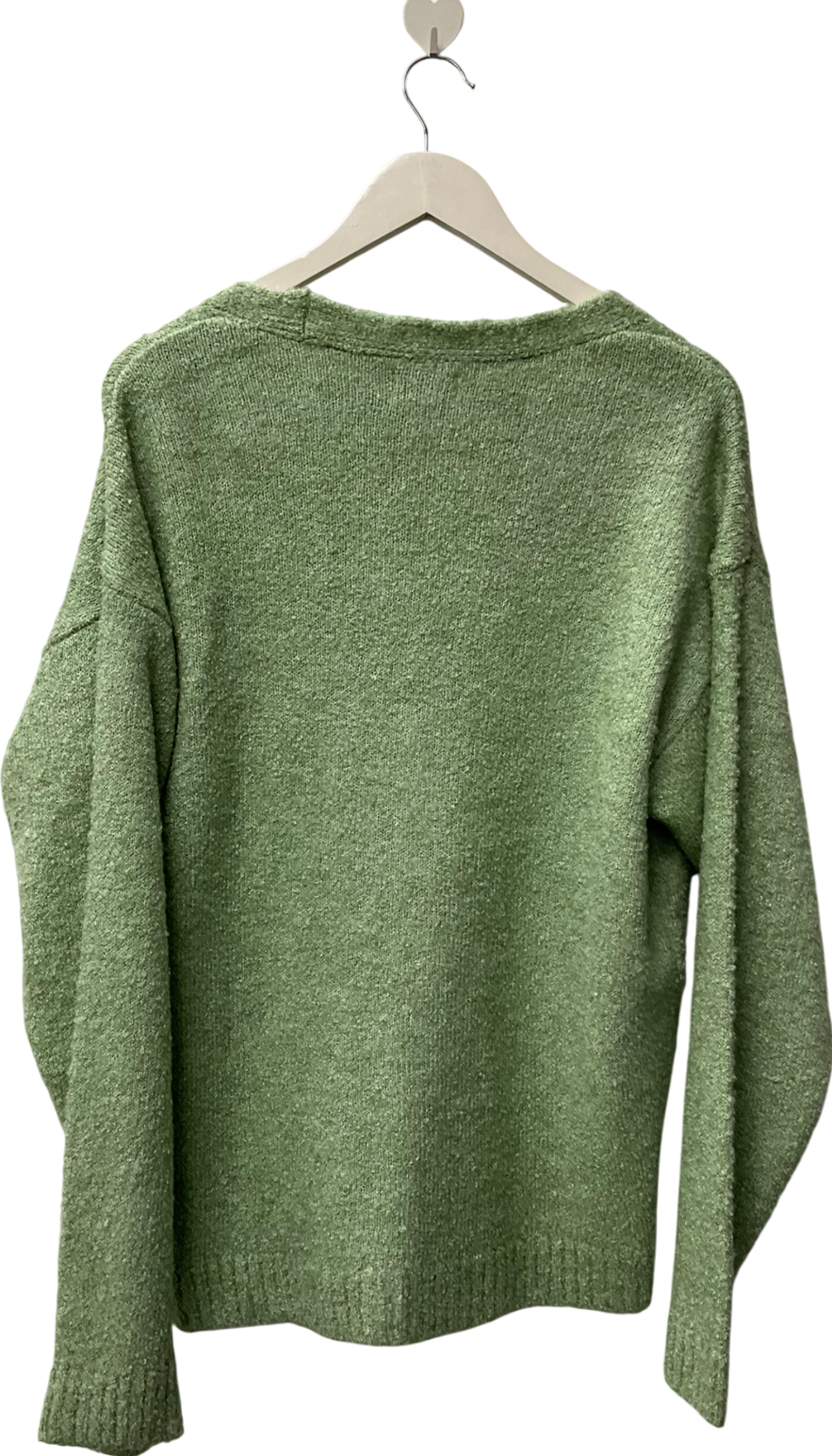 Topman Green Boucle Relaxed Fit Cardigan In Sage UK S