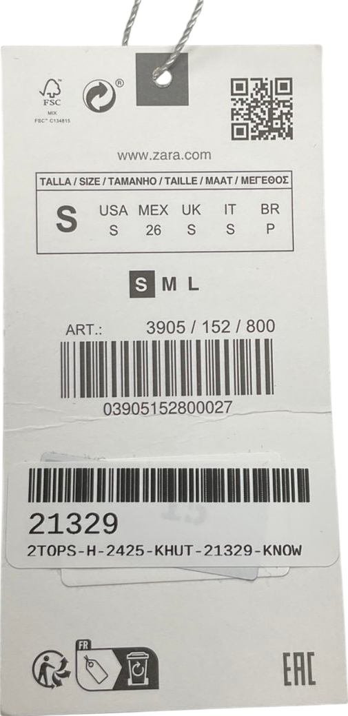 ZARA Black Crop Top Long Sleeve Round Neck Half Shirt UK S