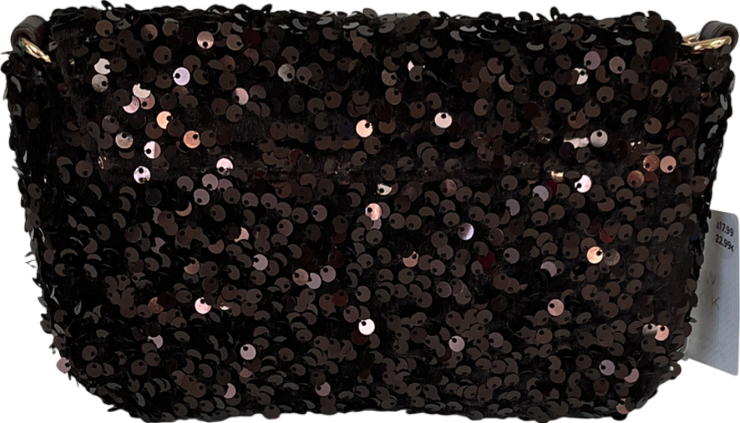 New Look Brown Sequinned Crossbody Bag One Size