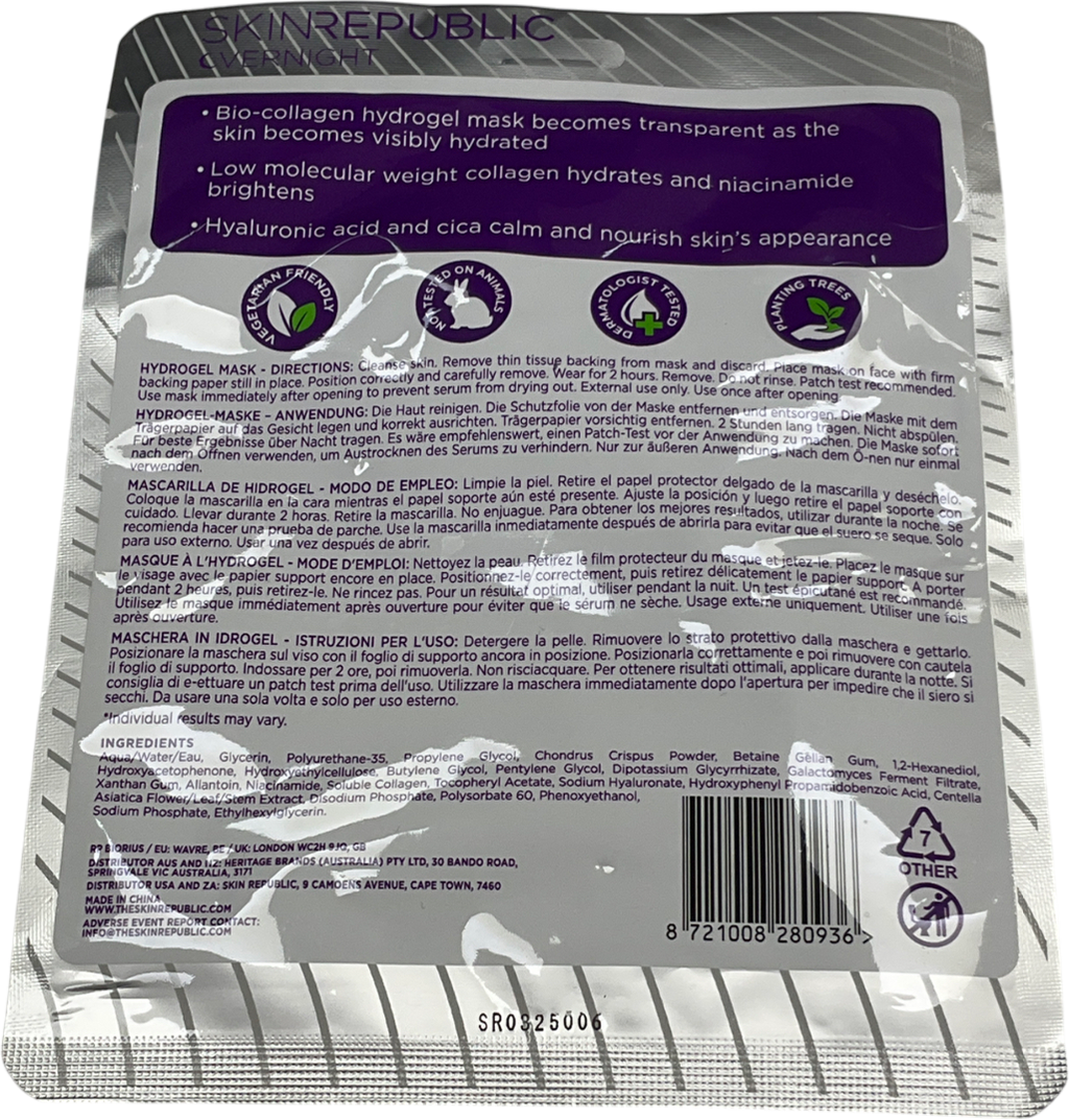 skinrepublic Biocollagen Overnight Hydrogel Sheet Mask 30g
