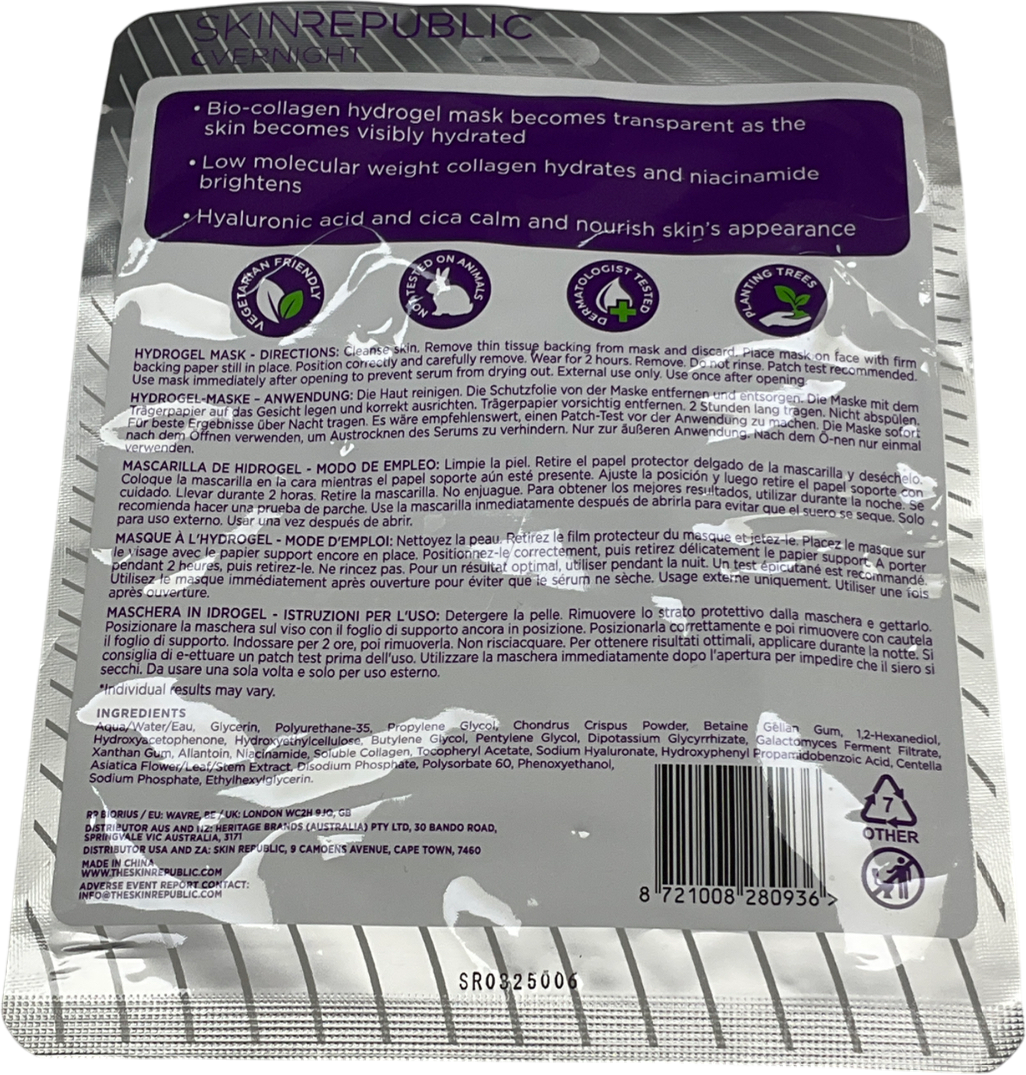 skinrepublic Biocollagen Overnight Hydrogel Sheet Mask 30g