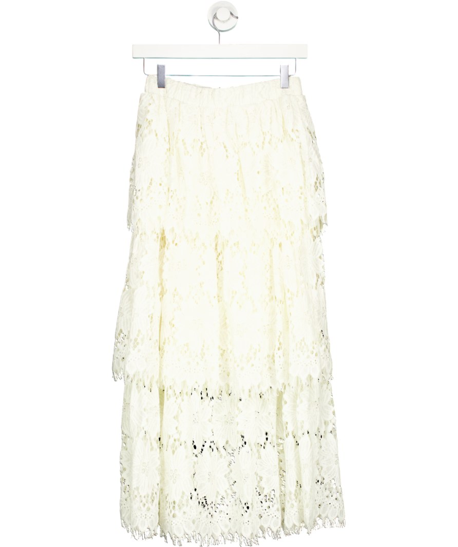 Next Cream Layered Lace Skirt UK 8