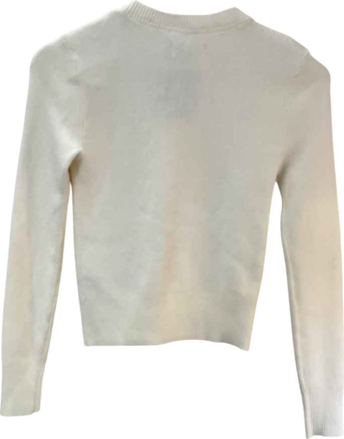 Hollister White Button Down Cardigan UK XS