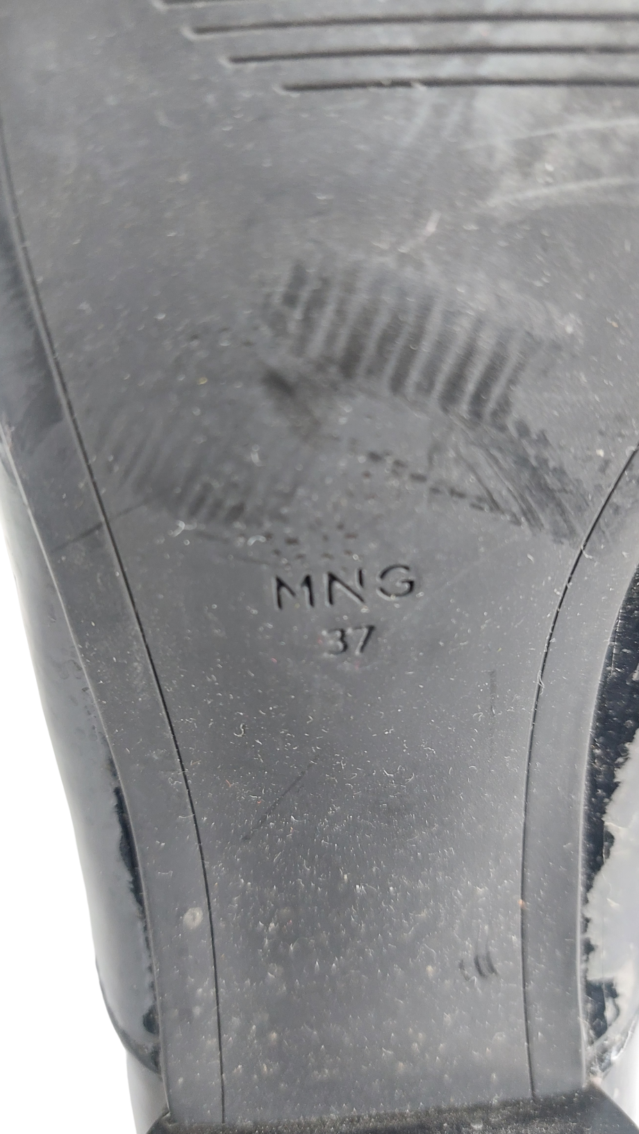 MANGO Black OVER THE KNEE Patent Boots UK 4 EU 37 👠