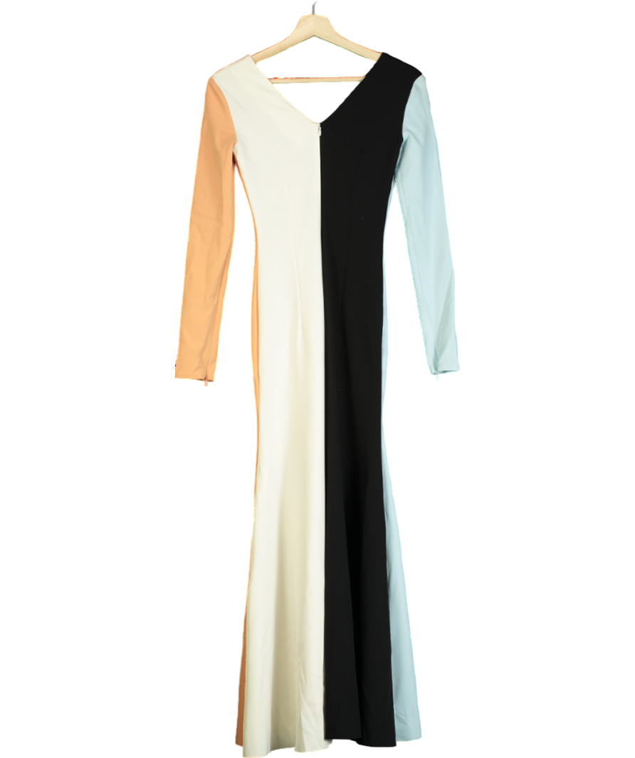 Awake Mode Multicoloured Poly Blend Fluted Maxi Dress UK 6