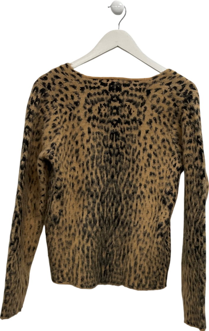 Jaded London Brown Leopard Chuck Brushed Cardigan UK S