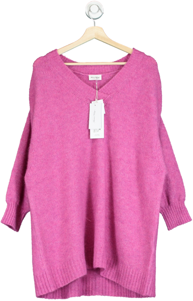 American Vintage East Pink Super Soft V-neck Jumper One Size