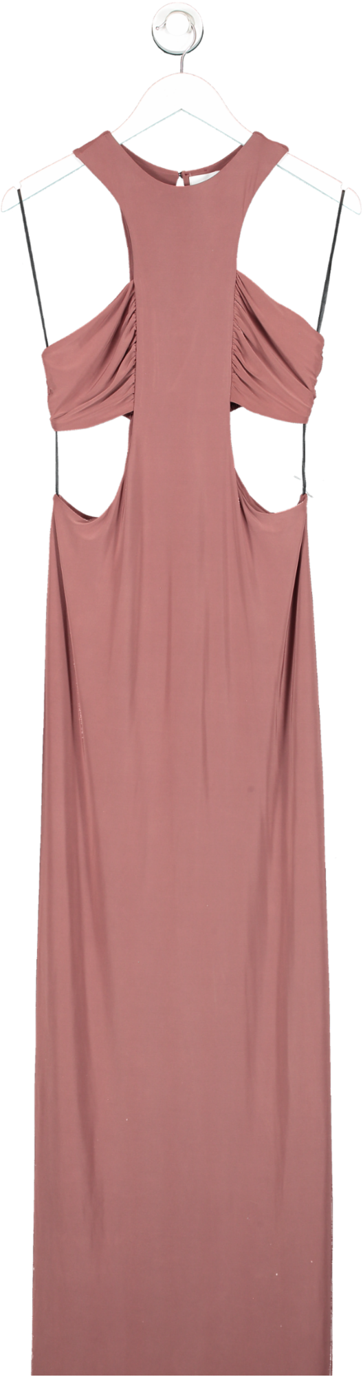 MISA Los Angeles Lyra‎ Cut Out Jersey Knit Maxi Dress in Dusty Rose Pink UK S