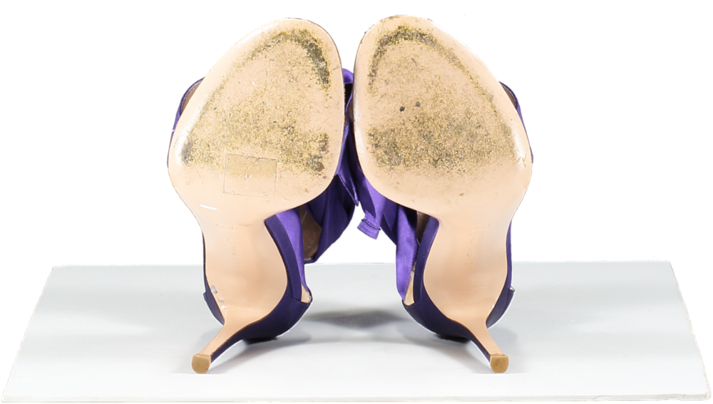 Gianvito Rossi Purple Satin Gala Wrap Open Toe Sandals UK 5 EU 38 👠