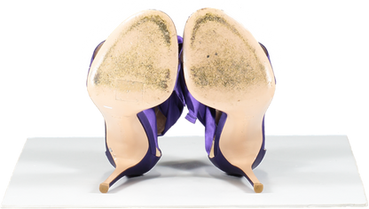 Gianvito Rossi Purple Satin Gala Wrap Open Toe Sandals UK 5 EU 38 👠