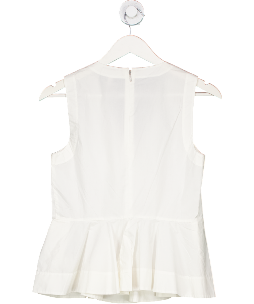 Rebecca Taylor White 100% Cotton Ivory Peplum Top UK XS