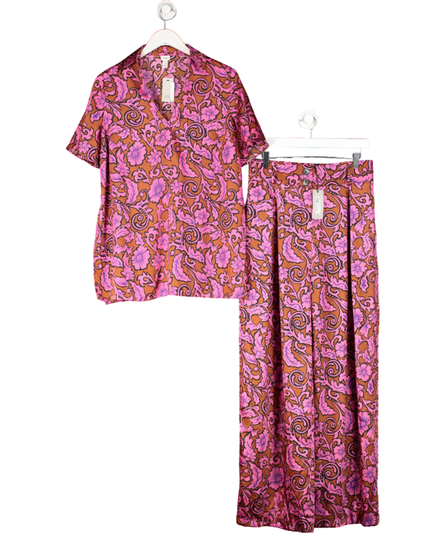 River Island Pink 90s Poolside Shirt And Trouser Set UK 12