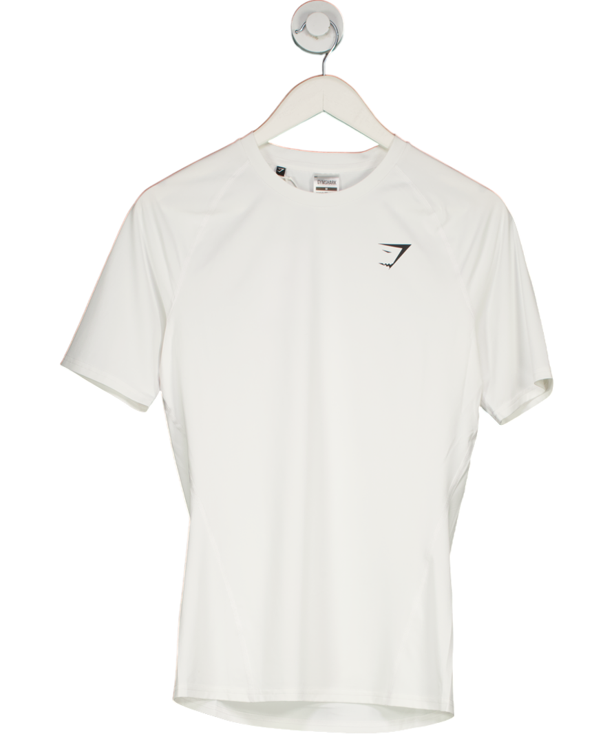 Gymshark White Element Baselayer Compression Fit T-shirt UK M