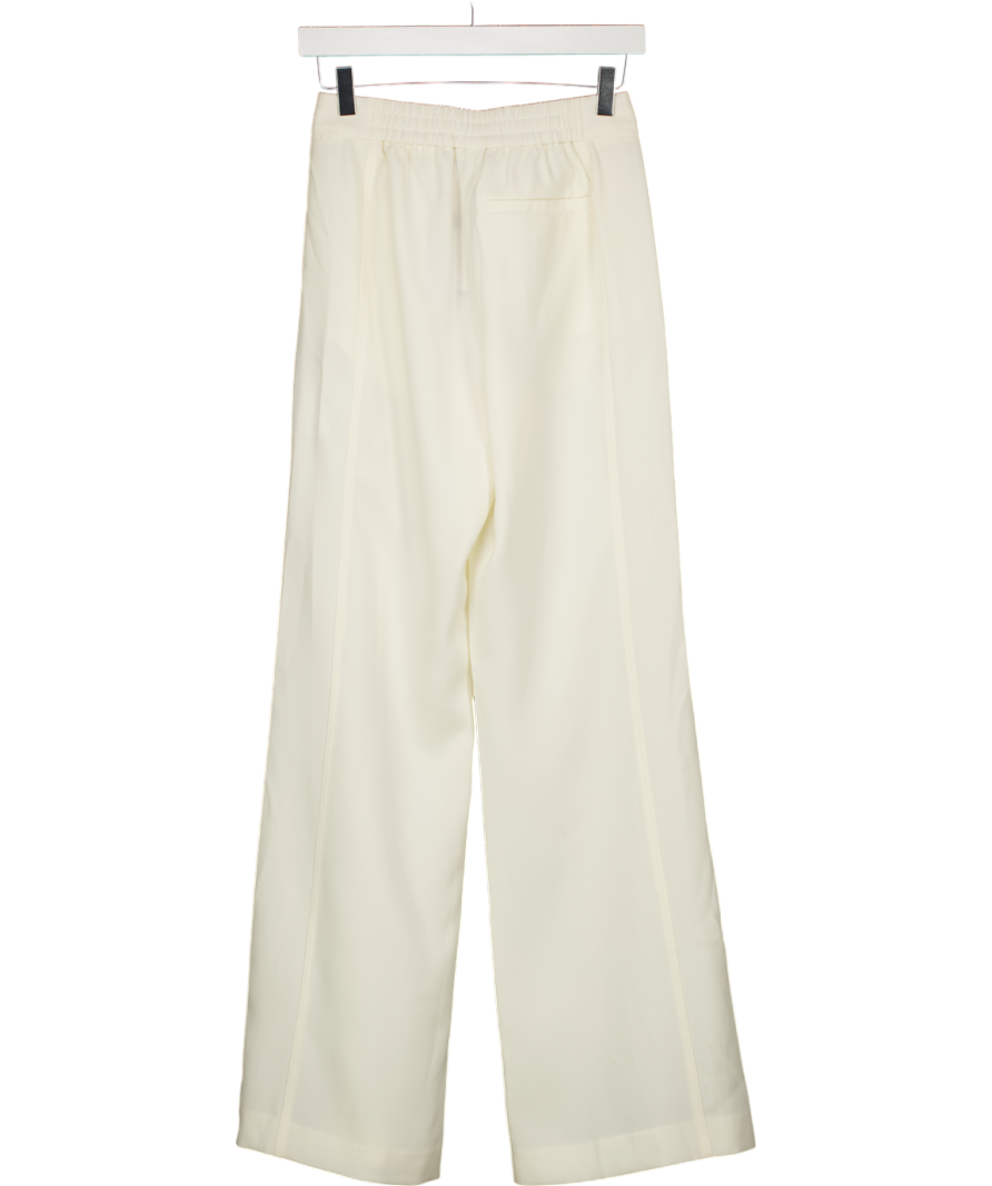 Karen Millen Cream Tailored Crepe Seam Detail Straight Leg Trousers UK 6
