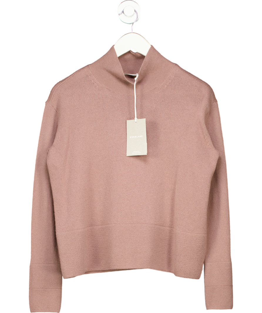 EVERLANE Pink The Cashmere Square Turtleneck UK XS