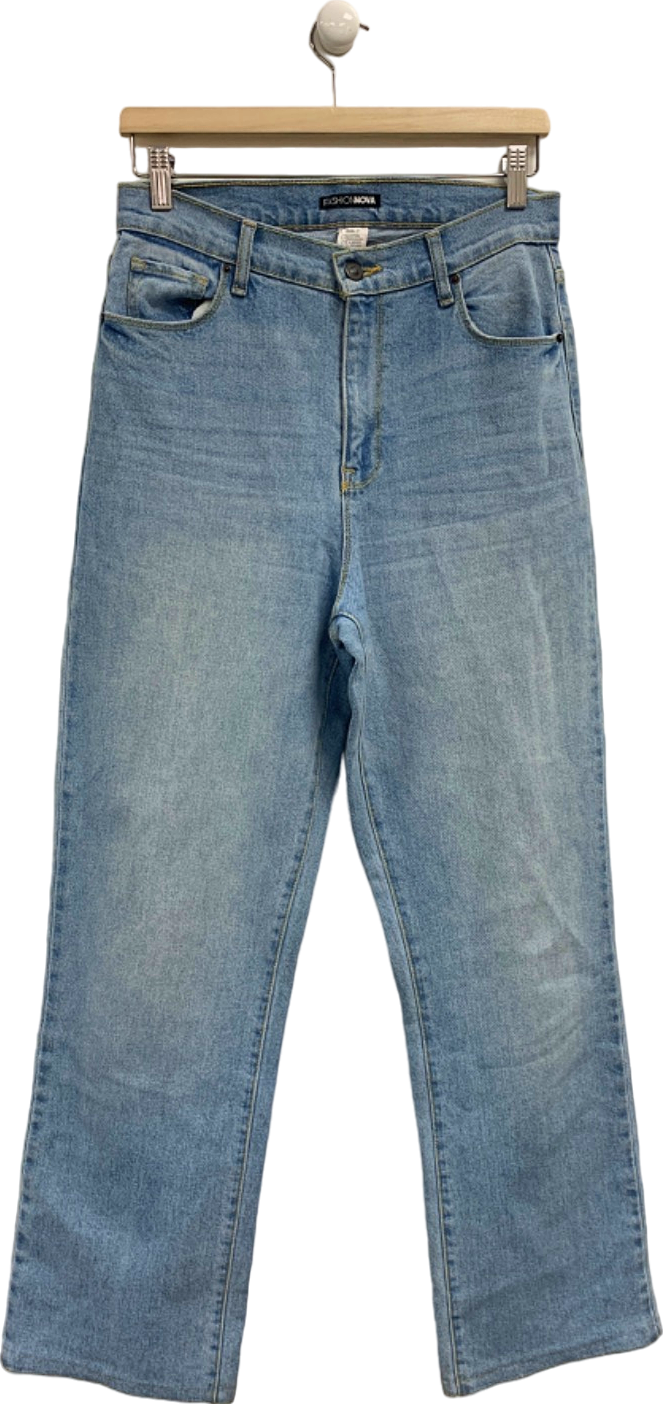 Fashion Nova Light Blue Straight Leg Jeans UK M
