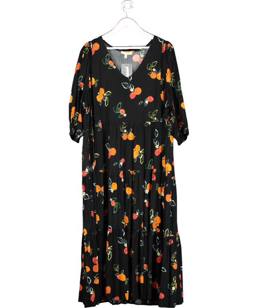 Loralette Black Peach Print Dress UK 22