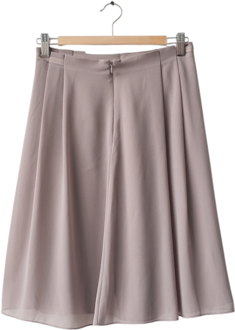 REISS Beige Taupe Chiffon Pleated Mini Skirt UK 8
