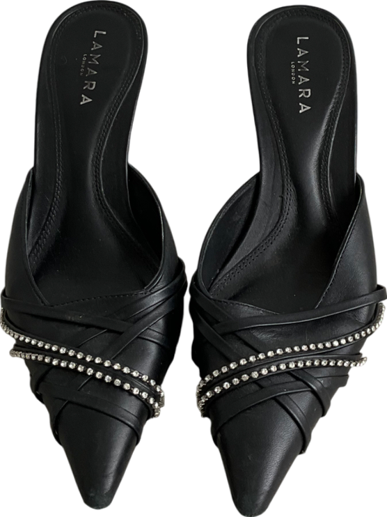 Lamara Black Zola Heeled Mule UK 5 EU 38 👠