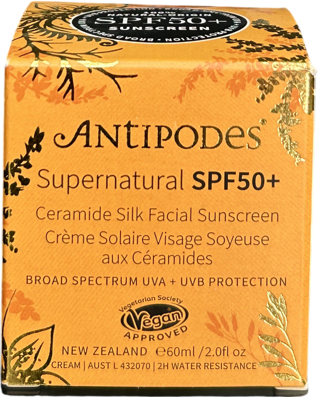 Antipodes Supernatural Spf50+ Ceramide Silk Facial Sunscreen 60ml