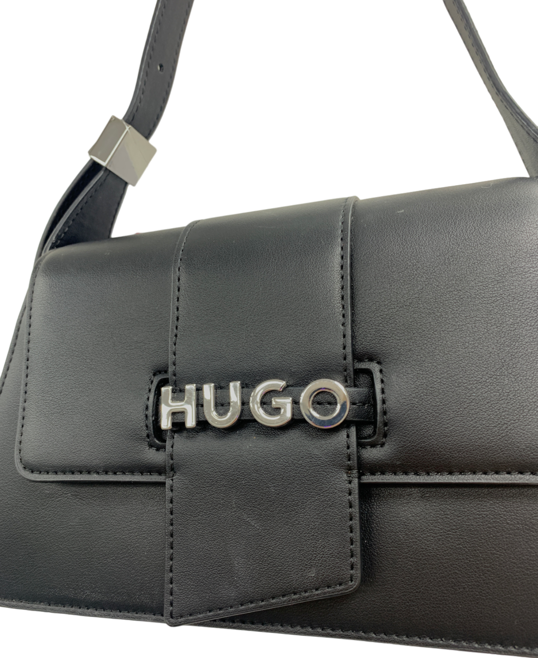 Hugo Black Women's Mel Logo Flap Shoulder Bag