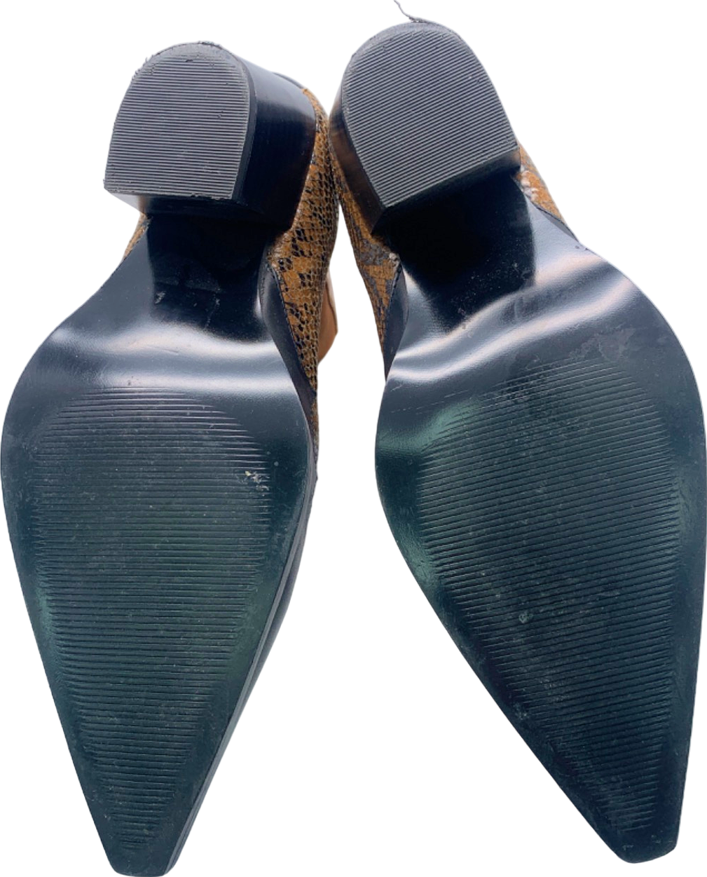 Brown and Black Snake Print Cowboy Boots UK 9