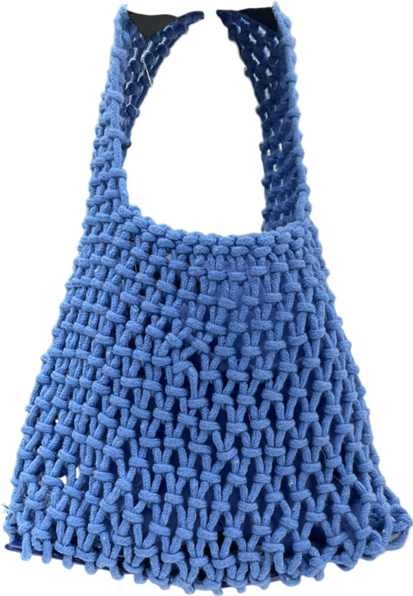 Blue Crochet Handbag One Size
