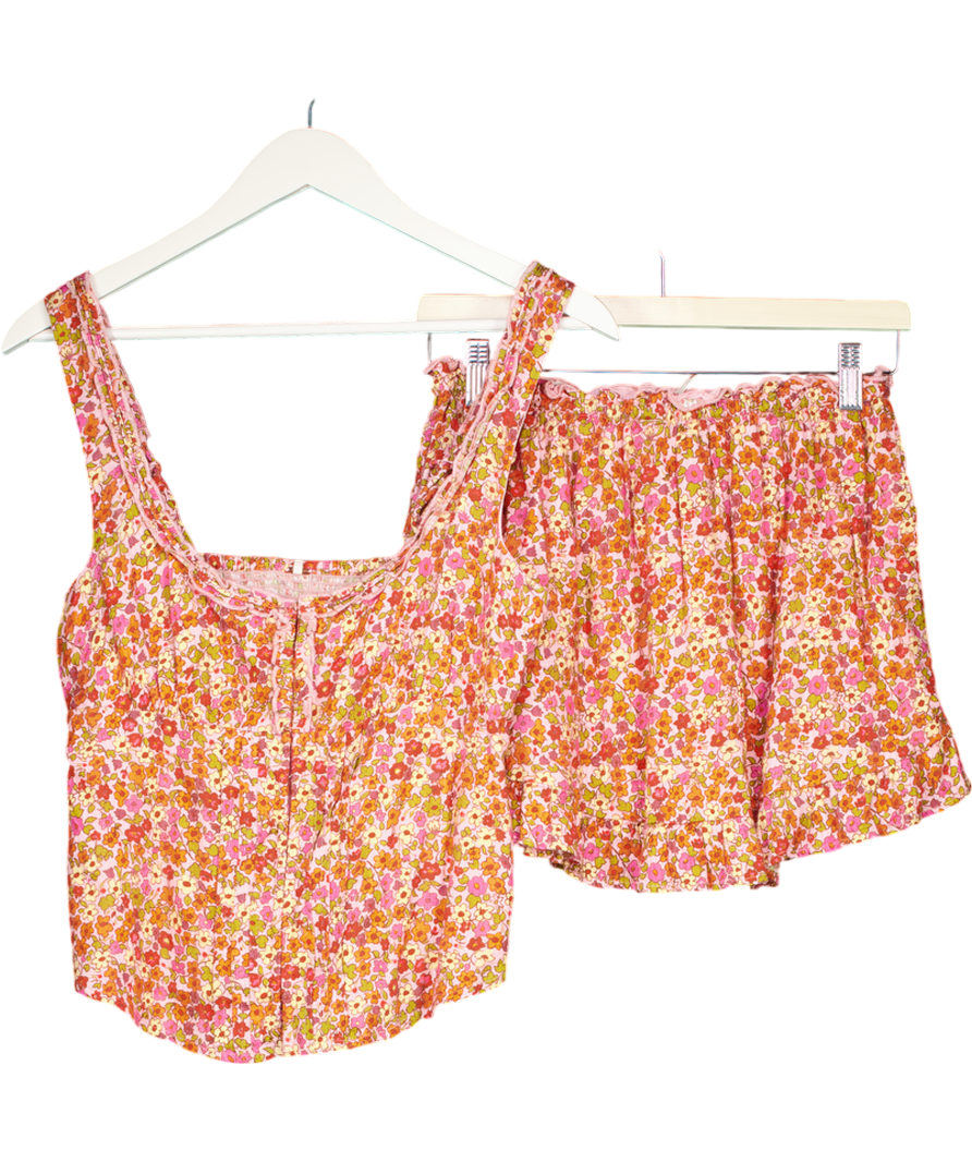 Free People Pink Ellia Spring Blossom Top And Skort Co-ord UK S