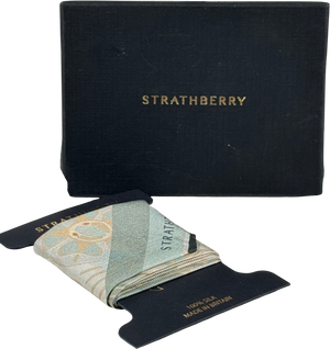 STRATHBERRY 100% Silk Twilly Skinny Scarf -sage Green Arcade Print One Size