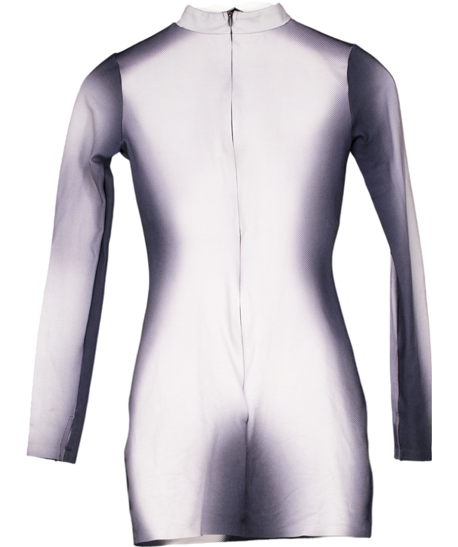 luxe to kill Black And White Thermo Body Print Mini Dress UK 6