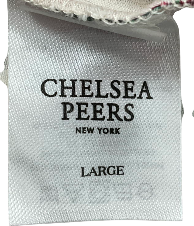 Chelsea Peers Red Christmas Vintage Tree And Wreath Organic Cotton Rich Maternity Pyjama Set UK L