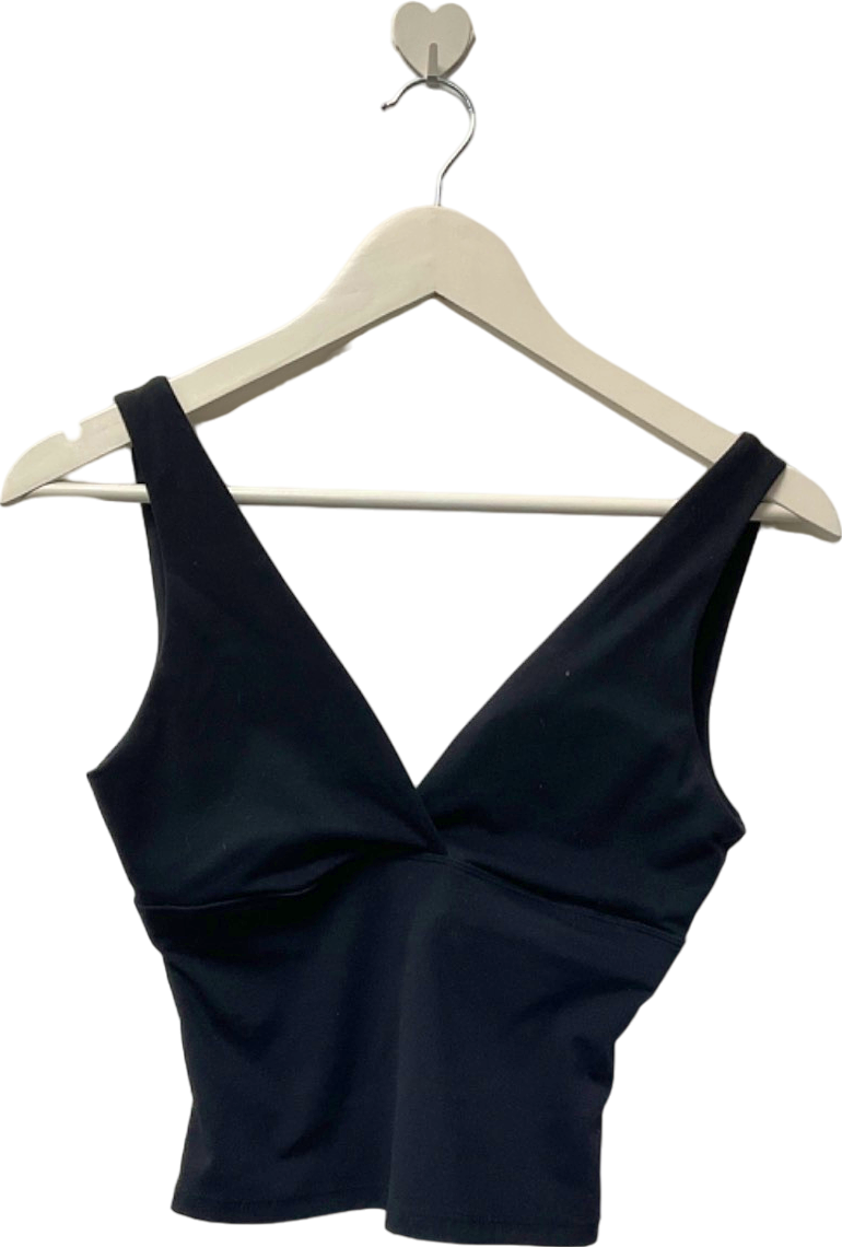 TALA Black V-Neck Crop Top UK S