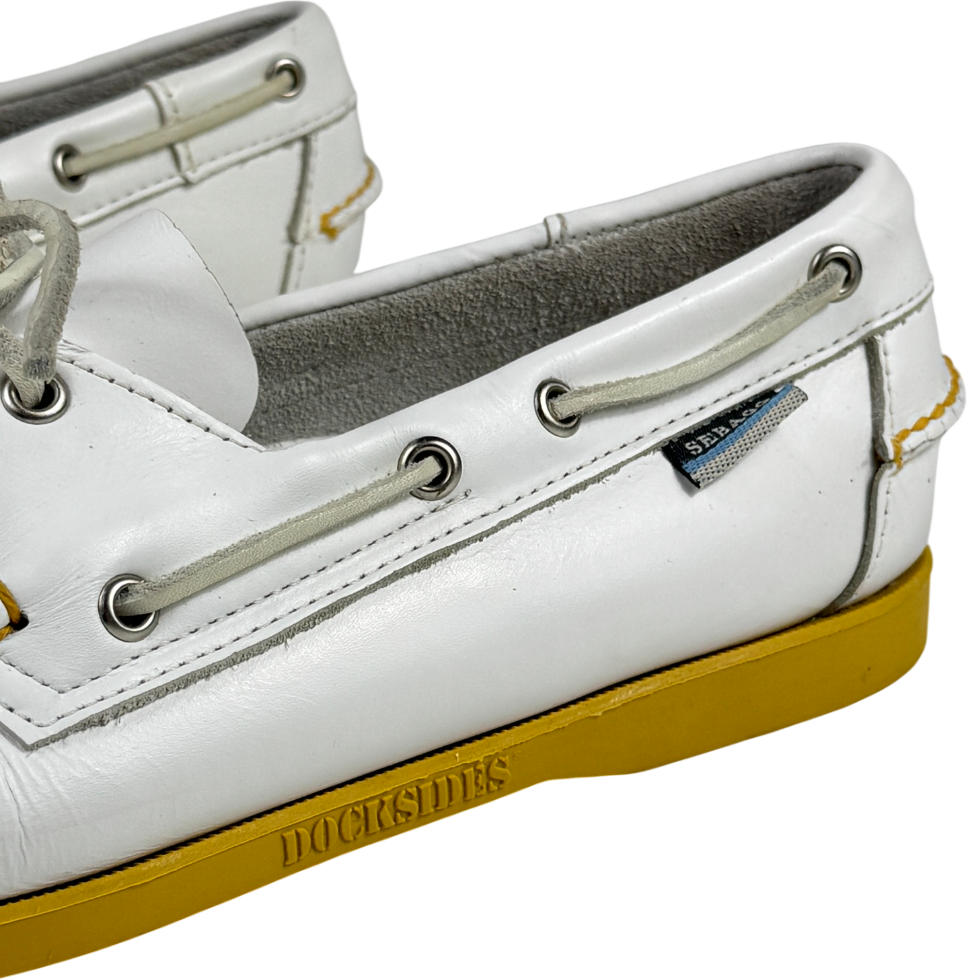 SEBAGO White Leather Boat Deck Shoes UK 9.5 EU 43.5 👞