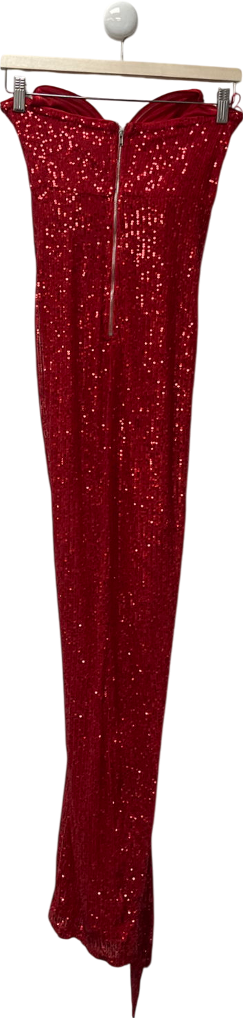 Fashion Nova Red Celeste Sequin Maxi Dress UK S