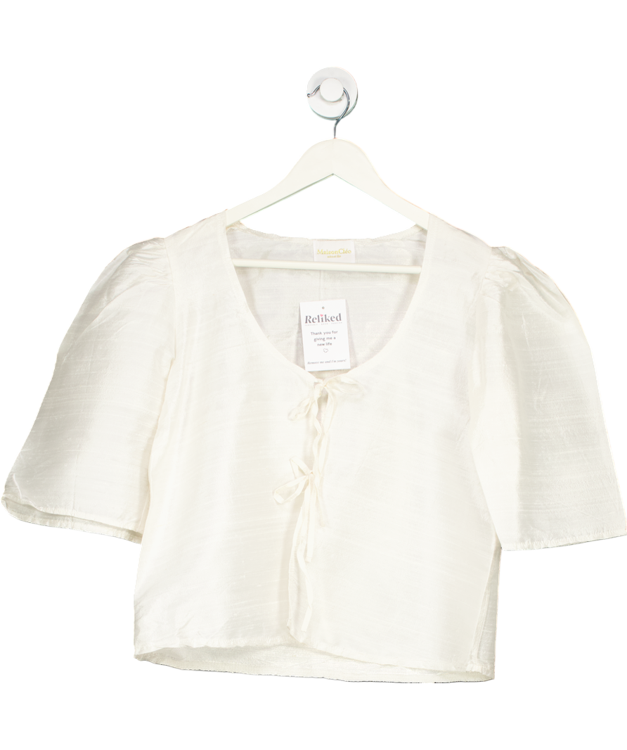 Maison Cleo Cream Agnes Blouse 100% Silk UK 8