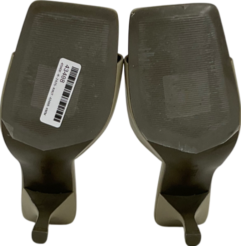 ZARA Beige Heeled Leather Sandals UK 4 EU 37 👠