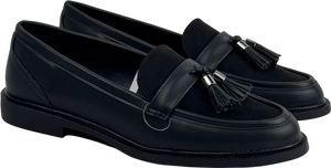 NEXT Black Forever Comfort Tassel Round Toe Loafers UK 6 EU 39