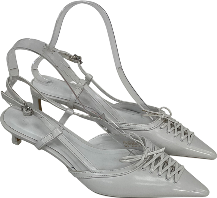 H&M White Lacing Detail Slingbacks UK 3 EU 36 👠
