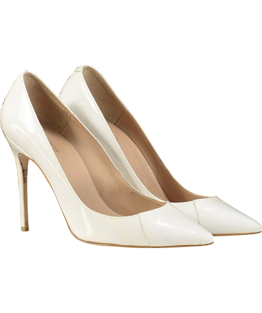 House of CB White Patent Leather Pointy Toe Heels UK 7 EU 40 👠