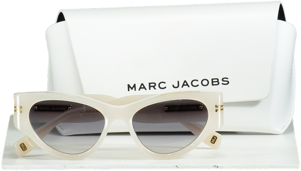 Marc Jacobs White Cat Eye Sunglasses in case