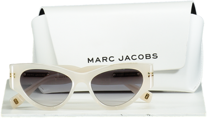 Marc Jacobs White Cat Eye Sunglasses in case