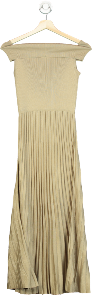 LilySilk Gold Pleated Dress UK XS