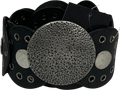 Black Women's Round Disc Buckle Belt One Size